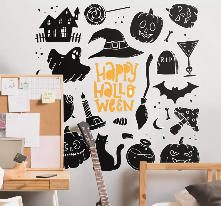 Naljepnica Noć vještica jezivi elementi - TenStickers