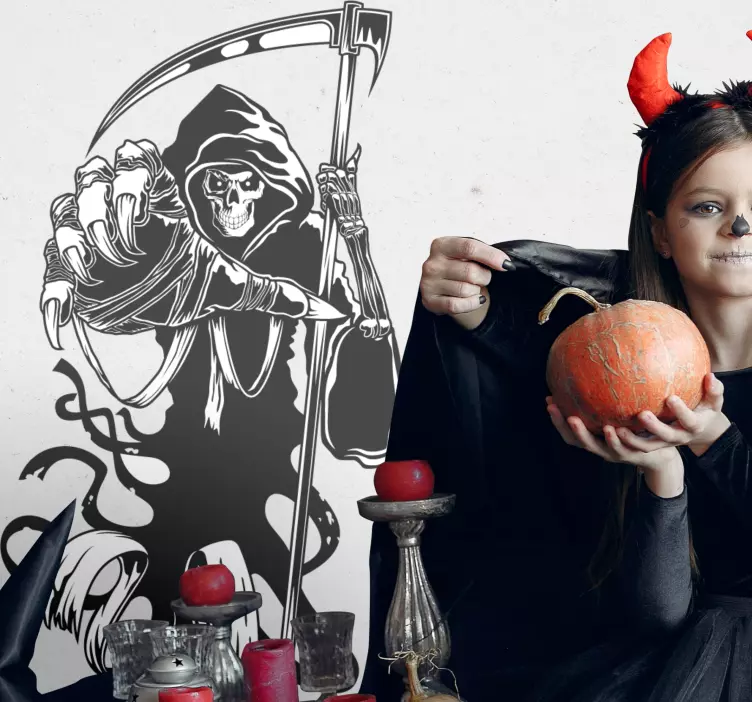 Naljepnica Noć vještica lik mračnog žeteoca - TenStickers