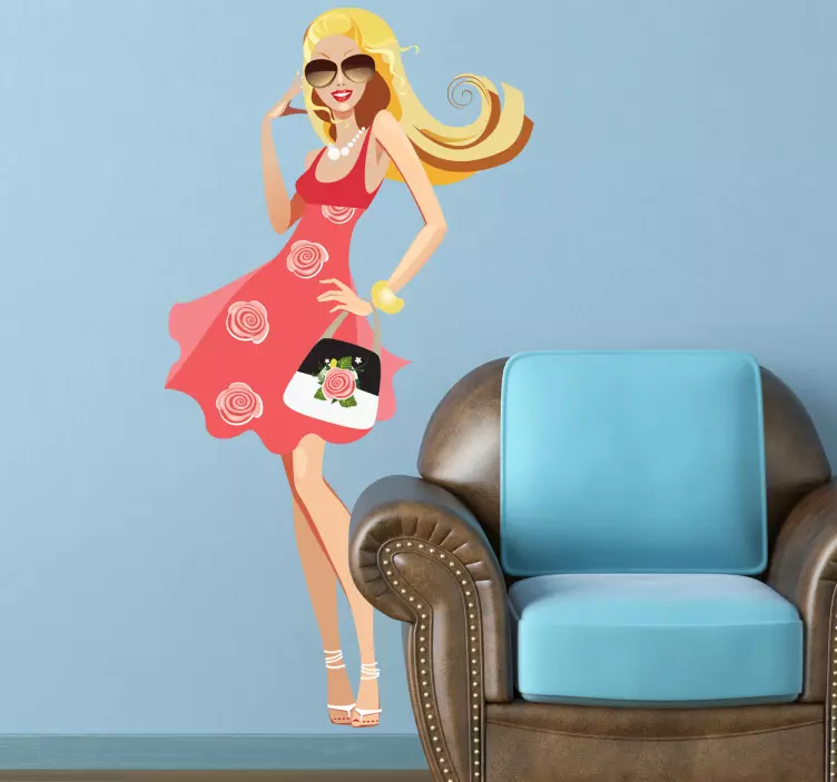 Naljepnica plavuša shopaholic modela - TenStickers