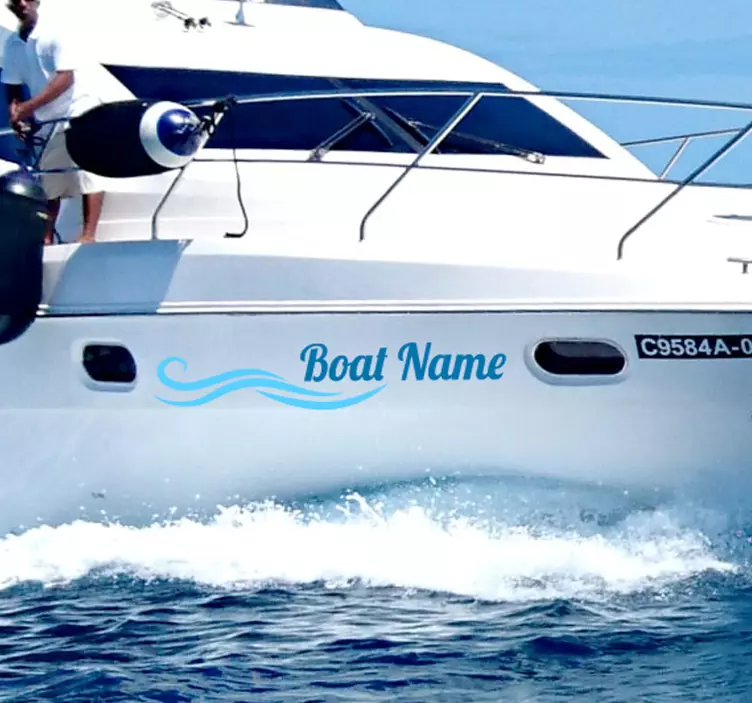 Naljepnice Pomorski naljepnica s valovitim imenom prilagođenog br - TenStickers