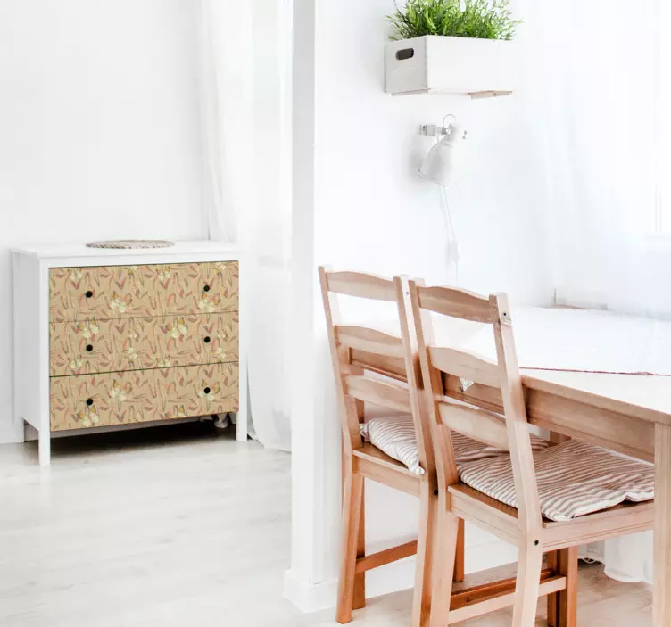 Naljepnice za namještaj uzorak jesenskog cvijeća - TenStickers