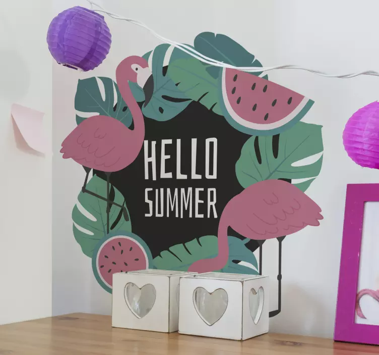 Naljepnica prirode s dizajnom tropskog flaminga - TenStickers