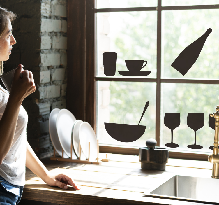 Naljepnica prozora na bocama i čašama - TenStickers