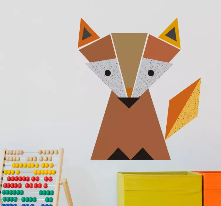 Naljepnica divlje životinje origami fox - TenStickers