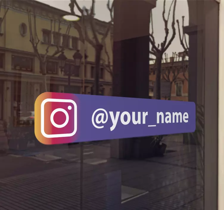 Personalizirani ljubičasti instagram logo vinil znak - TenStickers