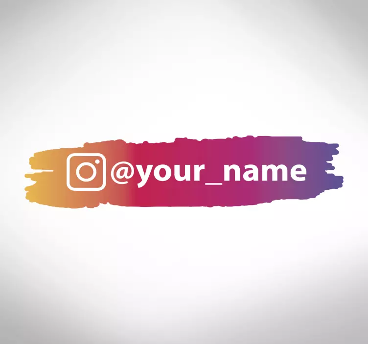 Personalizirani potez boje instagram vinilni znak - TenStickers