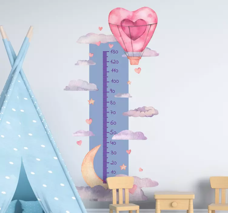 Naljepnica s tablicom visina srca od balona - TenStickers
