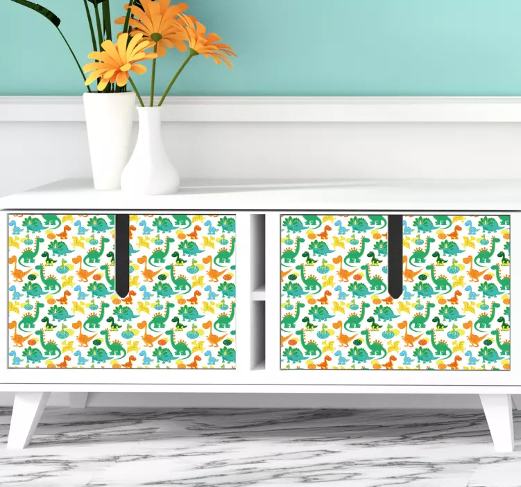 Naljepnica šareni uzorci dinosaura - TenStickers