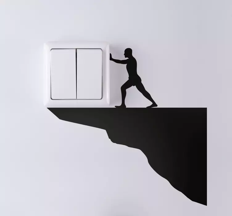 Naljepnica siluete gurajućeg čovjeka - TenStickers