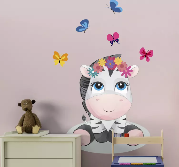 Naljepnica slatki lik zebre - TenStickers