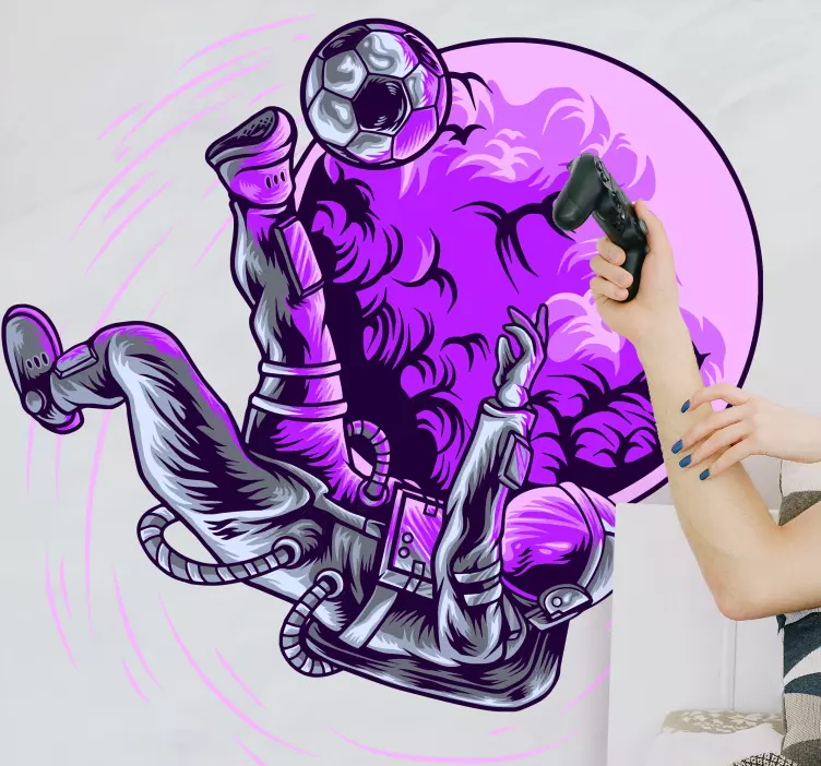 Nogometna naljepnica astronaut koji udara loptu - TenStickers