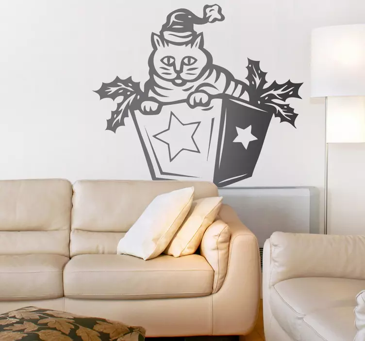 Naljepnica Svetog Valentina svečano mačje iznenađenje - TenStickers