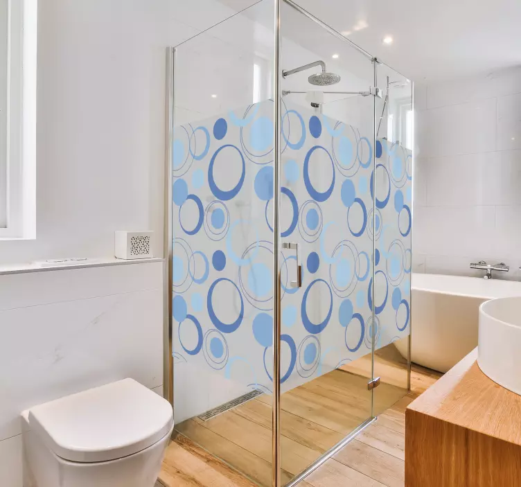 Naljepnice za tuš kabine minimalni plavi mjehurići - TenStickers