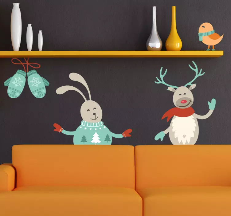 Naljepnica ukrasnih zimskih likova - TenStickers