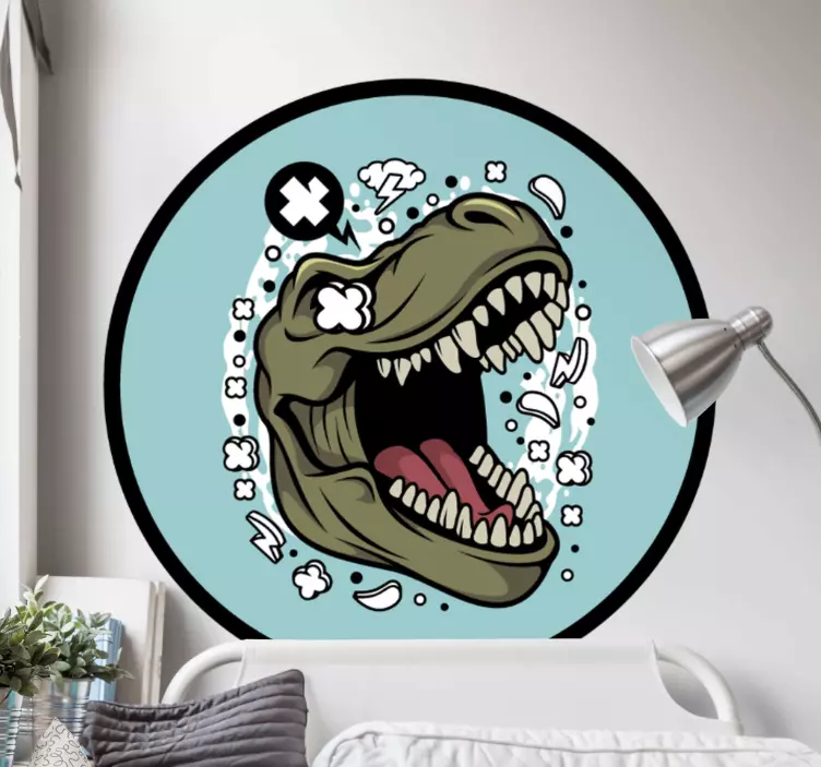 Naljepnica vivid dino glava - TenStickers