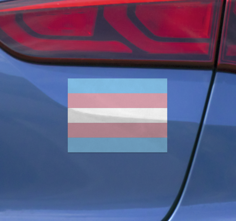 Naljepnica za auto transrodna zastava - TenStickers