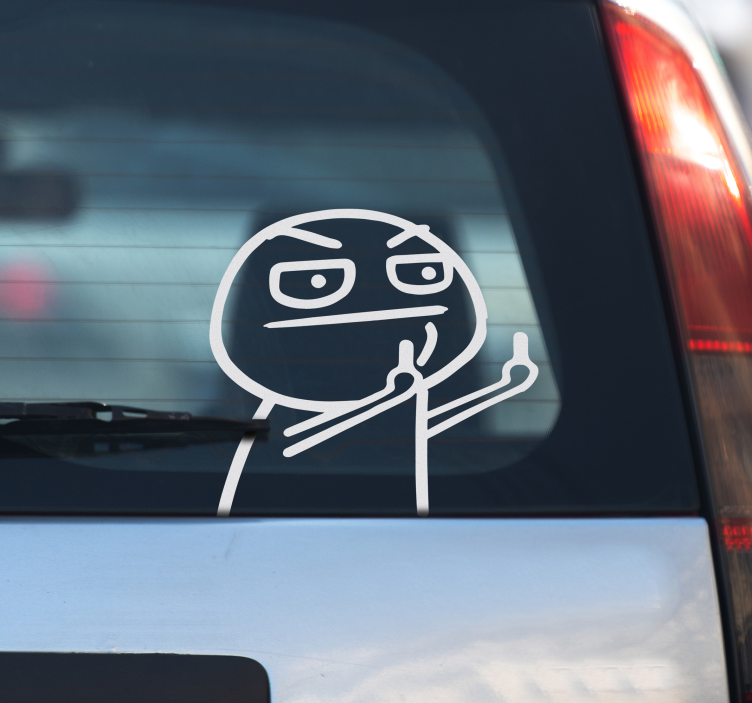 Naljepnica za auto zabavan dizajn za pokazivanje prstiju - TenStickers