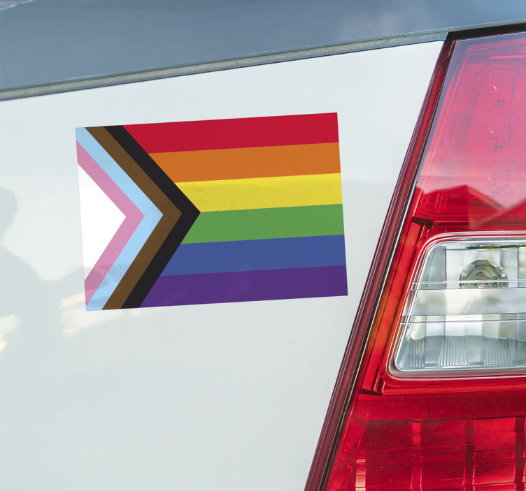 Naljepnica za auto zastava napretka lgbtq-a - TenStickers