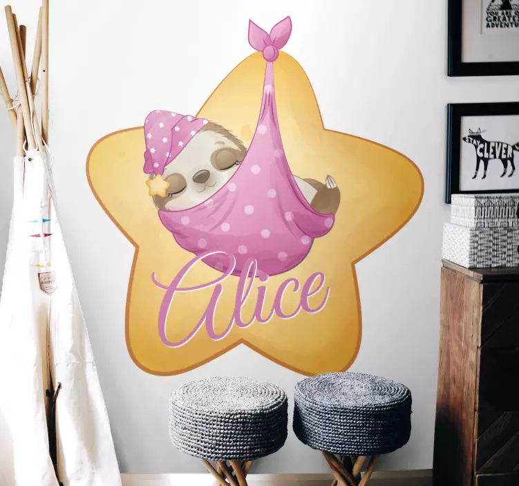 Naljepnica za djecu dizajn usnulog ljenjivca - TenStickers