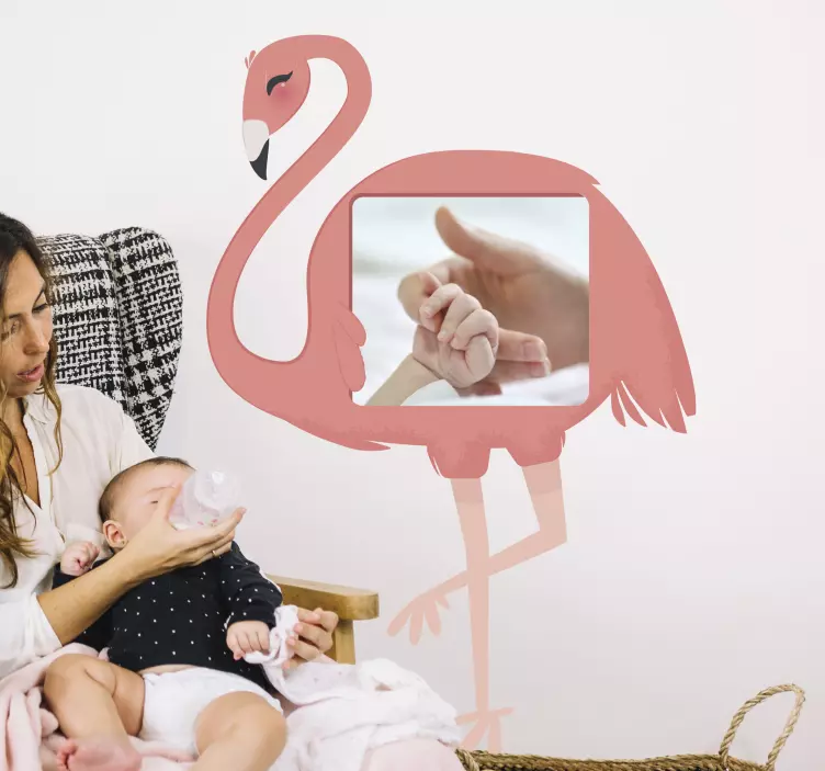 Naljepnica za djecu držač za fotografije s flamingom - TenStickers