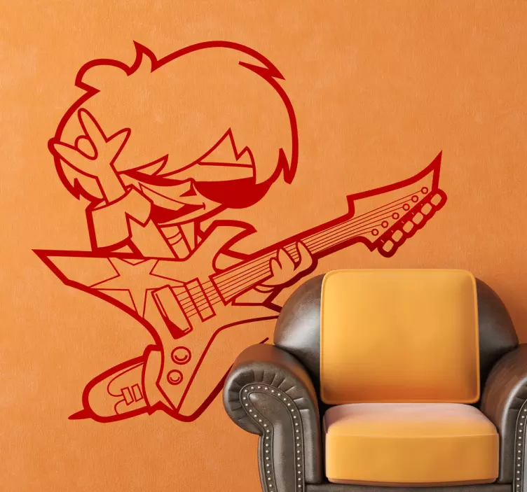Naljepnica za djecu rock gitarista - TenStickers