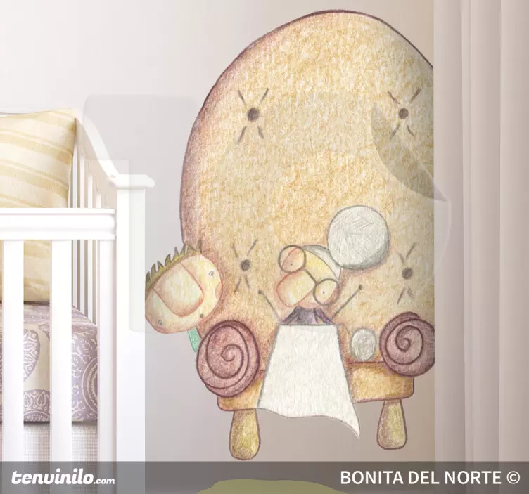 Naljepnica za djecu slatki lik koji sjedi - TenStickers