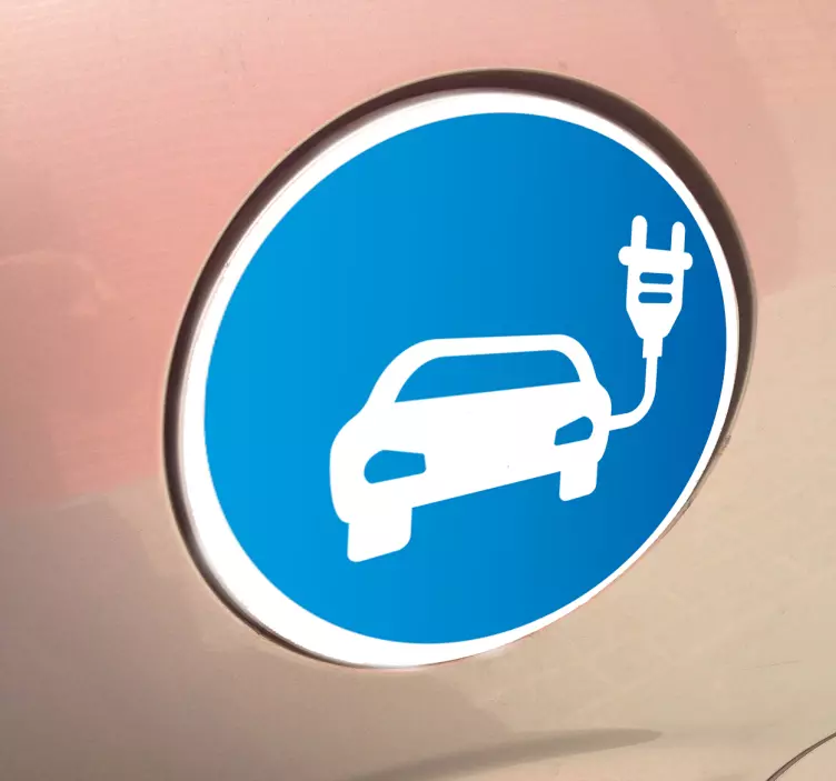 Naljepnica s vinil električnim automobilom - TenStickers
