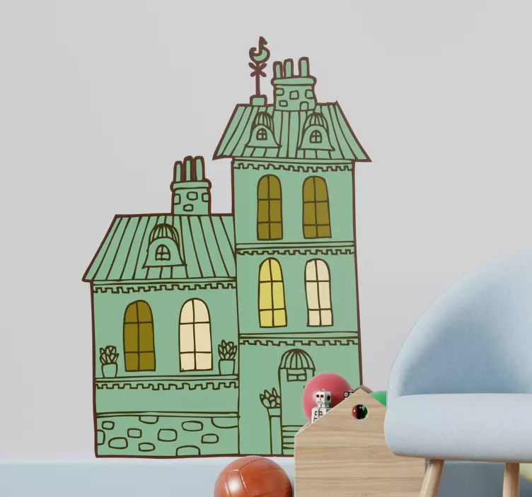Naljepnica za ilustraciju zgrade - TenStickers