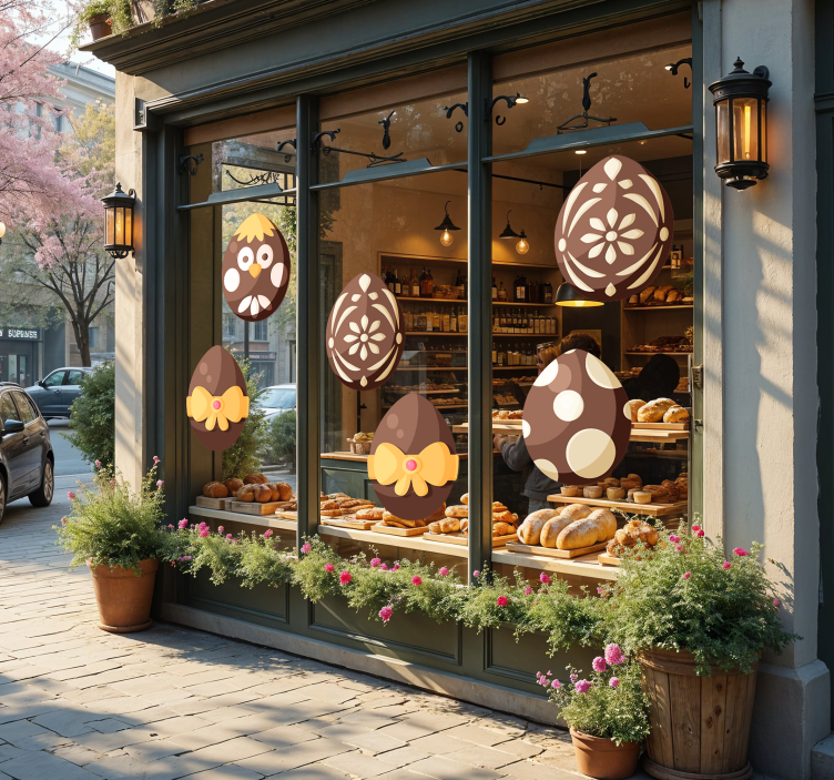 Naljepnica za izloge čokoladna uskršnja jaja - TenStickers