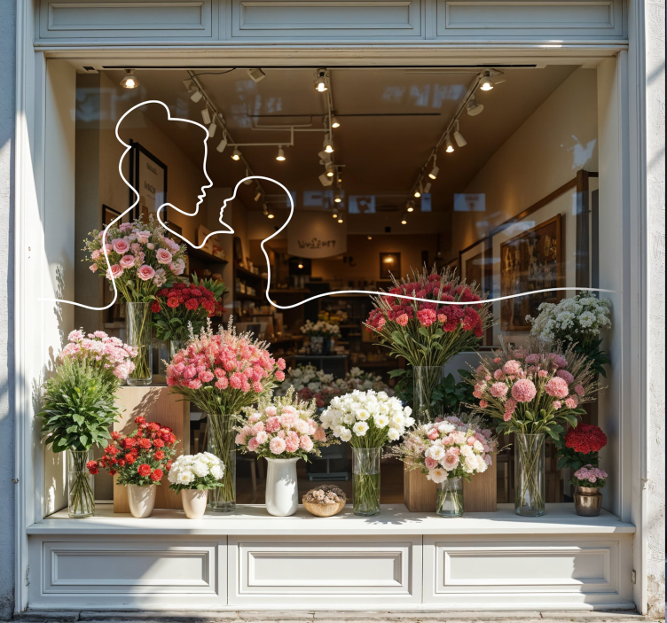 Naljepnica za izloge line art majka - TenStickers