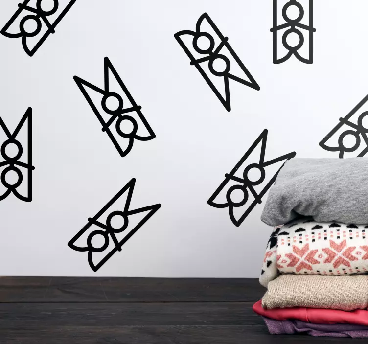 Naljepnica za izloge minimalistički držač za rublje - TenStickers