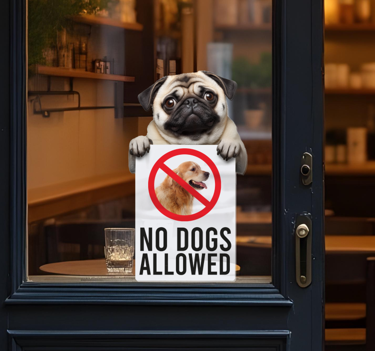 Naljepnica za izloge no dogs allowed sign funny - TenStickers