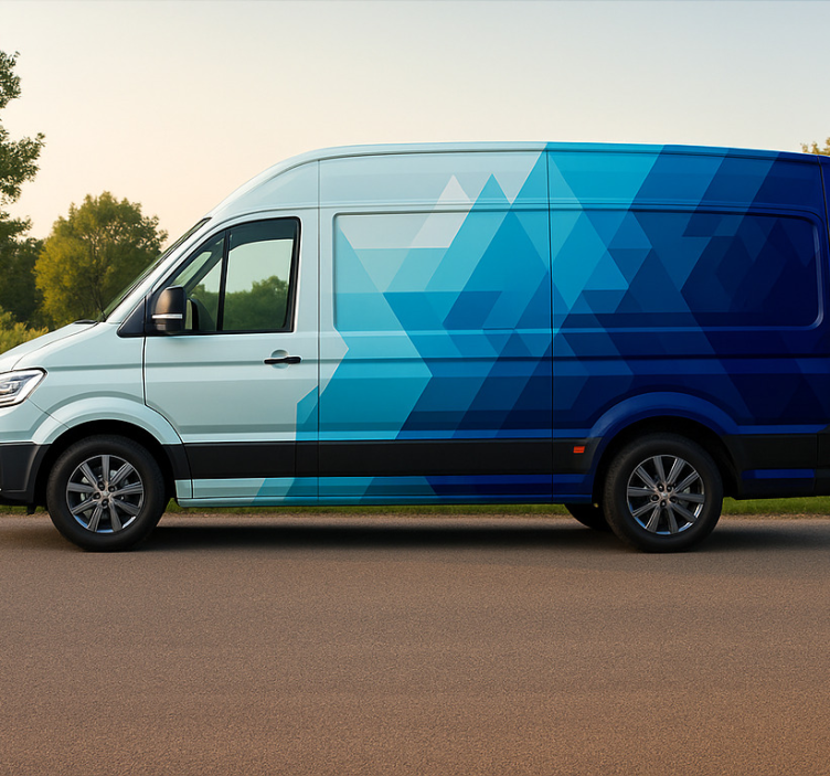 Naljepnica za kombi dizajn plavih trokuta - TenStickers