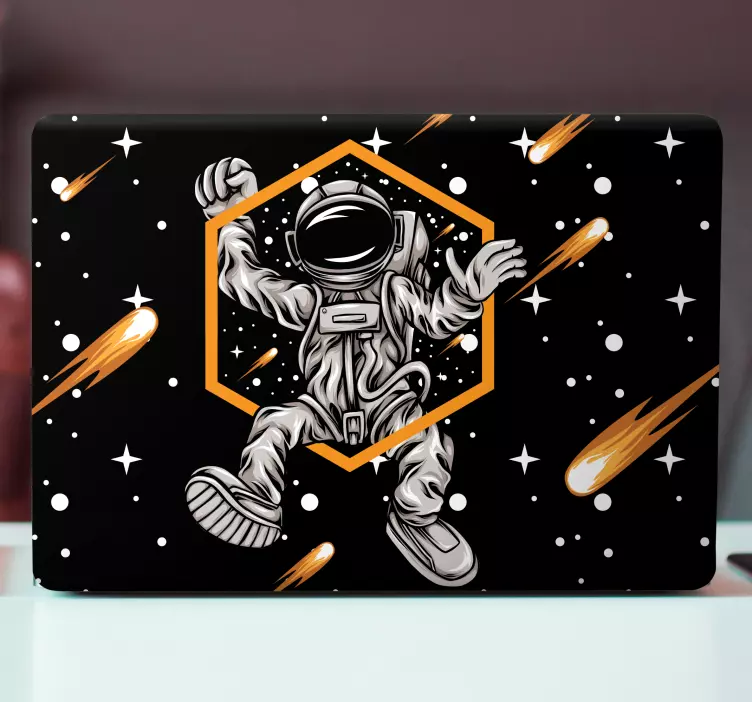 Naljepnice za laptop astronaut u lebdećem svemiru - TenStickers