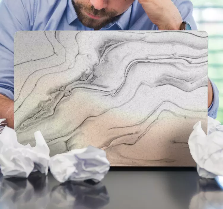 Bijela biserna tekstura koža prijenosnog računala - TenStickers