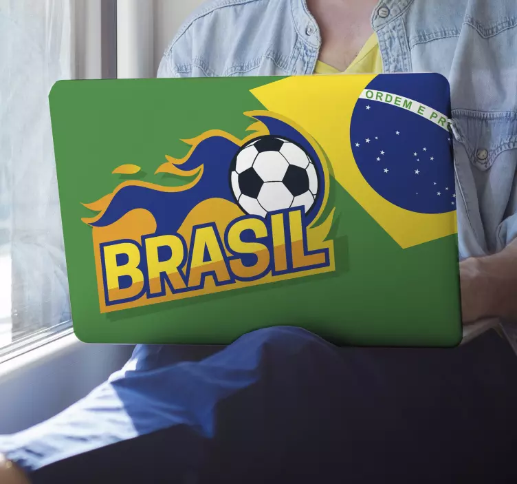 Naljepnica za laptop brazilski nogometni amblem - TenStickers