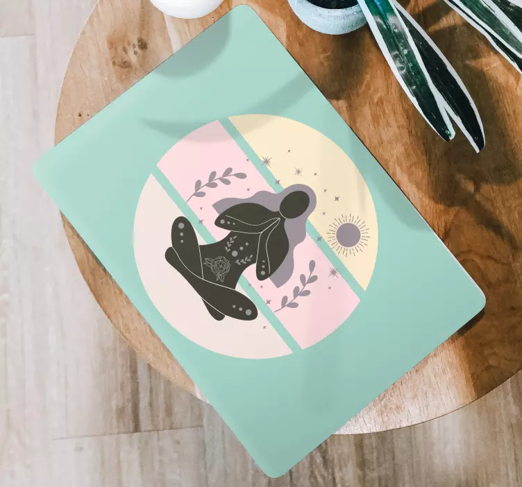 Naljepnica za laptop figura žene koja meditira - TenStickers