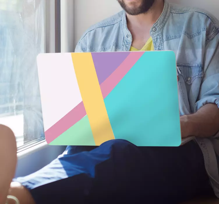 Naljepnica za laptop geometrijski blokovi boja - TenStickers