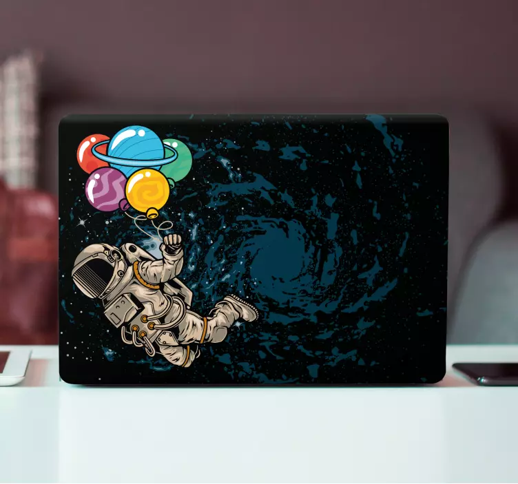 Naljepnice za laptop astronaut s balonima - TenStickers