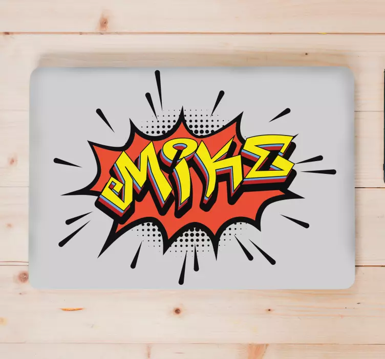 Naljepnica za laptop naziv stripovskog stila - TenStickers
