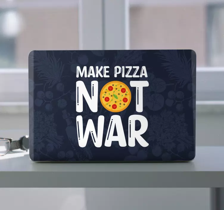 Naljepnica za laptop pravi pizzu, a ne rat - TenStickers