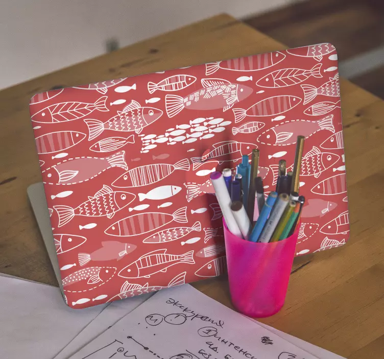 Naljepnica za laptop neobičan uzorak ribe - TenStickers