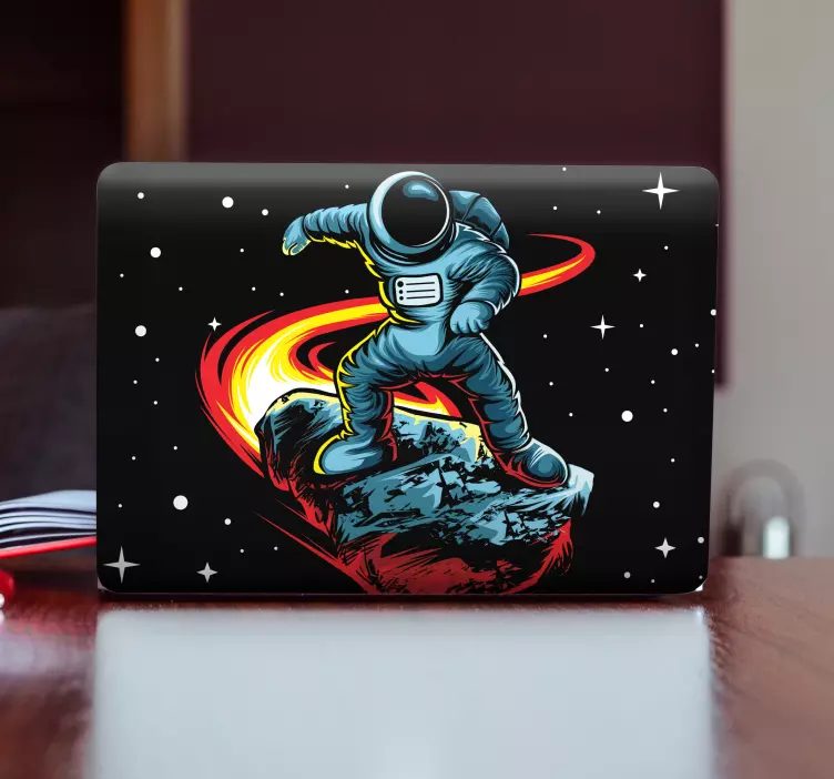 Naljepnice za laptop astronaut u letećoj avanturi - TenStickers