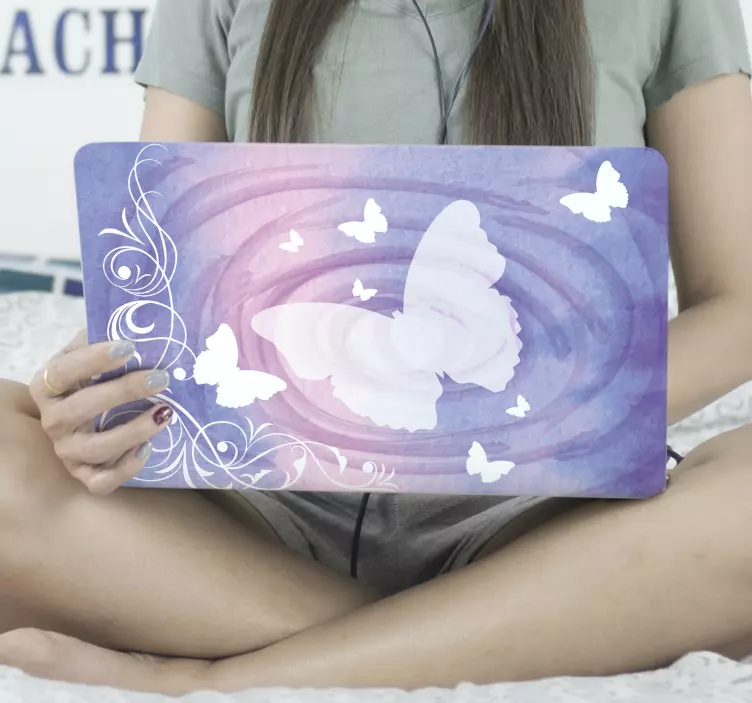 Naljepnica za laptop s dizajnom leptirastih vrtloga - TenStickers