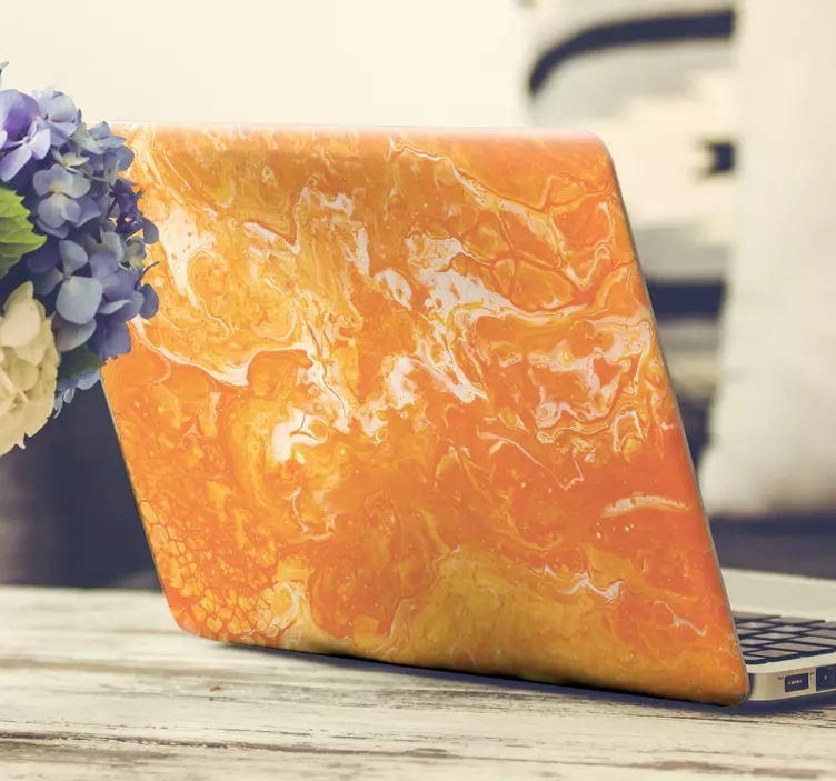 Naljepnica za laptop s odvažnim narančastim uzorkom - TenStickers