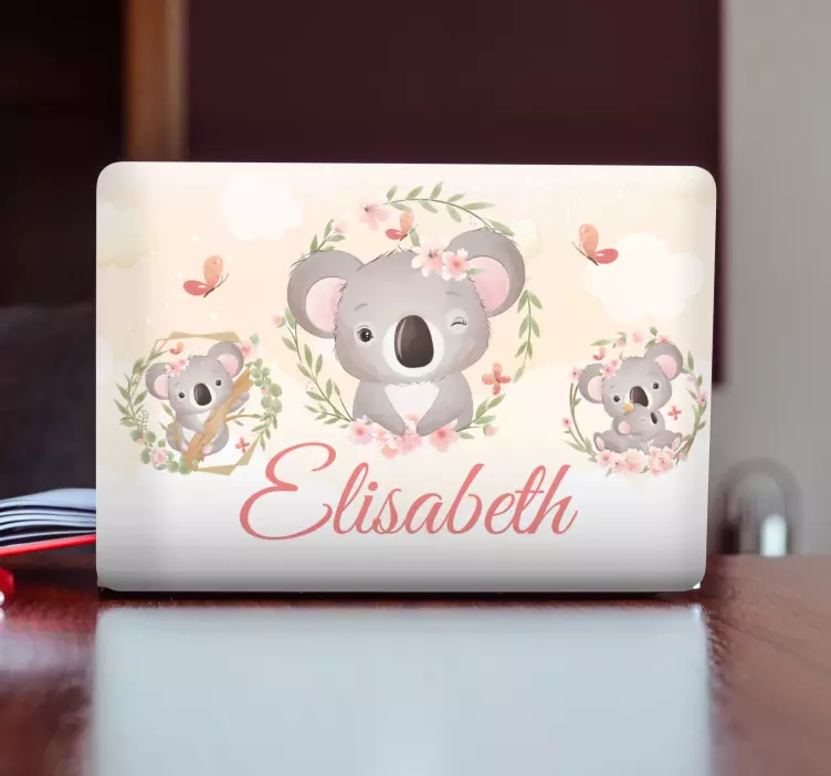 Naljepnica za laptop slatka obitelj koala - TenStickers