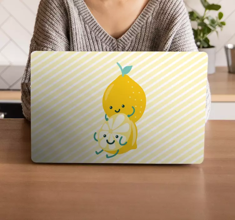 Naljepnica za laptop slatki likovi citrusa - TenStickers