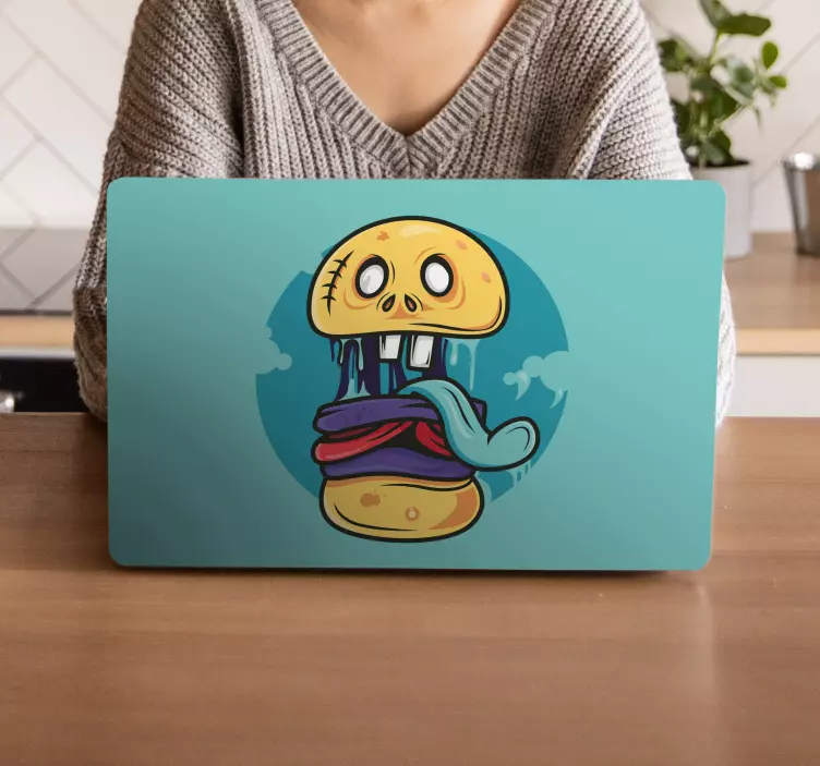 Naljepnica za laptop dizajn zombija burgera - TenStickers