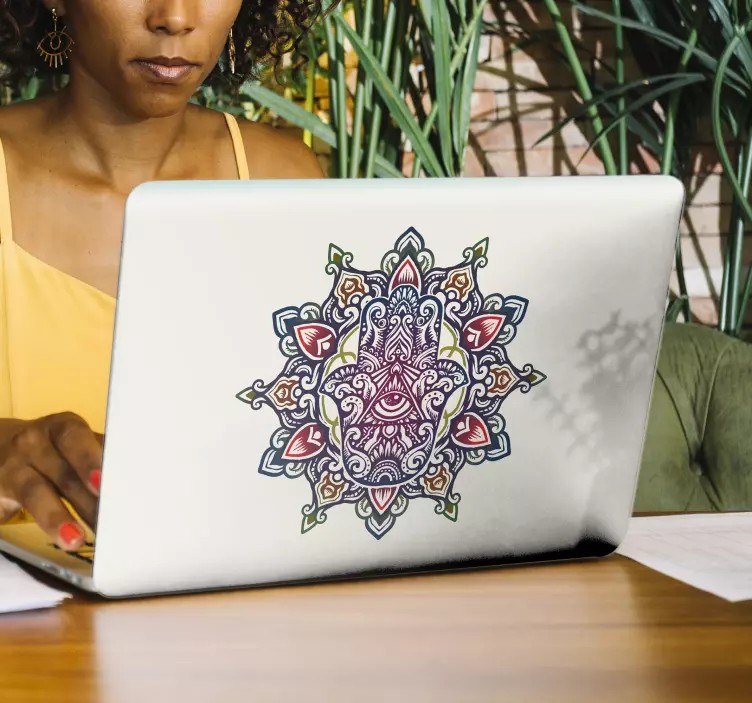 Naljepnica za laptop ukrasna mandala za oči - TenStickers