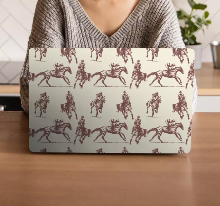Naljepnica za laptop uzorak konjičke figure - TenStickers